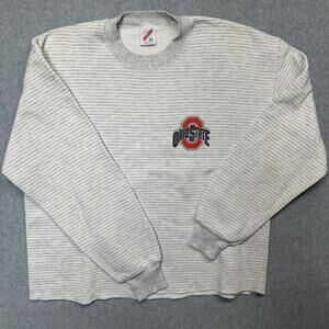 VTG JERZEES Ohio State Buckeyes Sweatshirt Size XL Football Crewneck Cropped